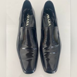 Prada Fine Leather Men's Dress Loafer Shoes Black Size 7